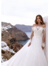 White Lace Tulle Transparent Back Wedding Dress